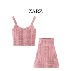 ZARZ 自制 欧美风 新款女装 洋气 时髦 百搭 时尚 弹力针织套裙