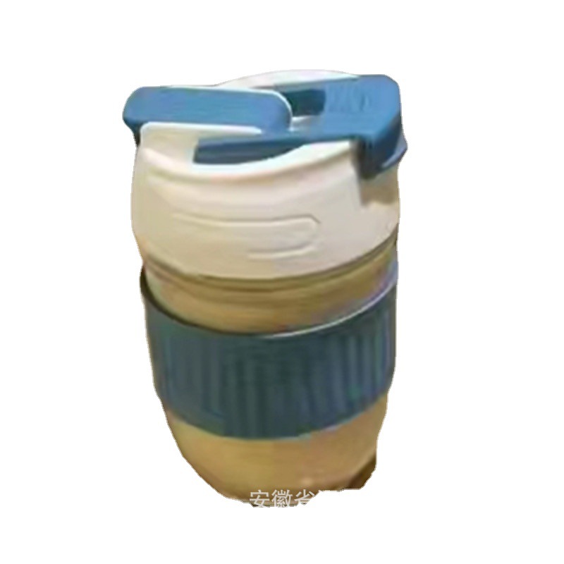 Café de vidrio ins estilo de alta apariencia de alta temperatura resistente niña linda taza de paja portátil taza de agua taza de regalo