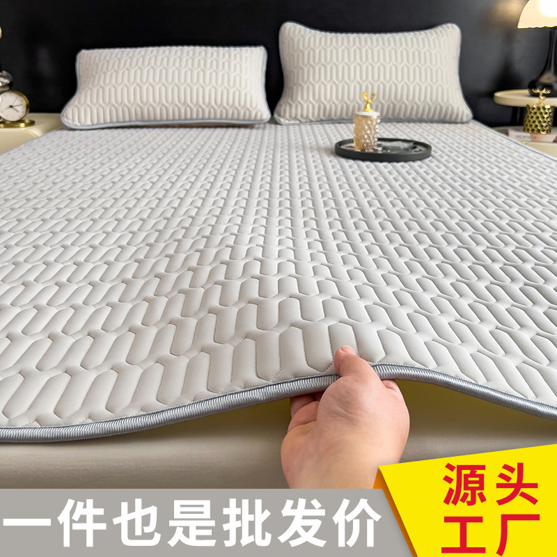 ラテックスマット3点セット 夏用アイスシルク冷感シーツ 夏用子供用洗えるシングルエアコンマット 冷感マット|undefined