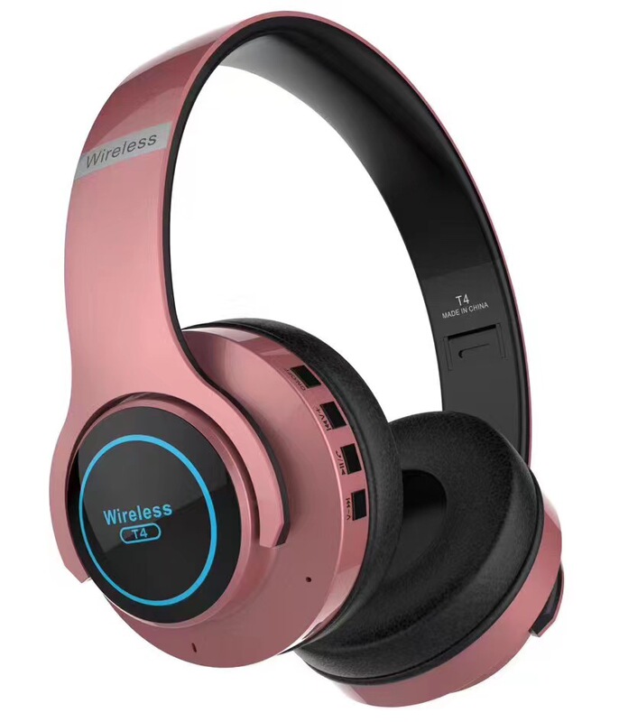 ヘッドセットbluetoothワイヤレスled発光携帯電話音楽重低音ステレオヘッドセットt4 bluetoothヘッドセットメーカー|undefined