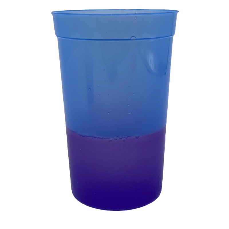 Temperature-Sensitive Cup Made of Pp Plastic with Lid and Straw, Changes Color When Exposed to Cold or Heat, Event Square Water Cup 12oz 16oz 22oz