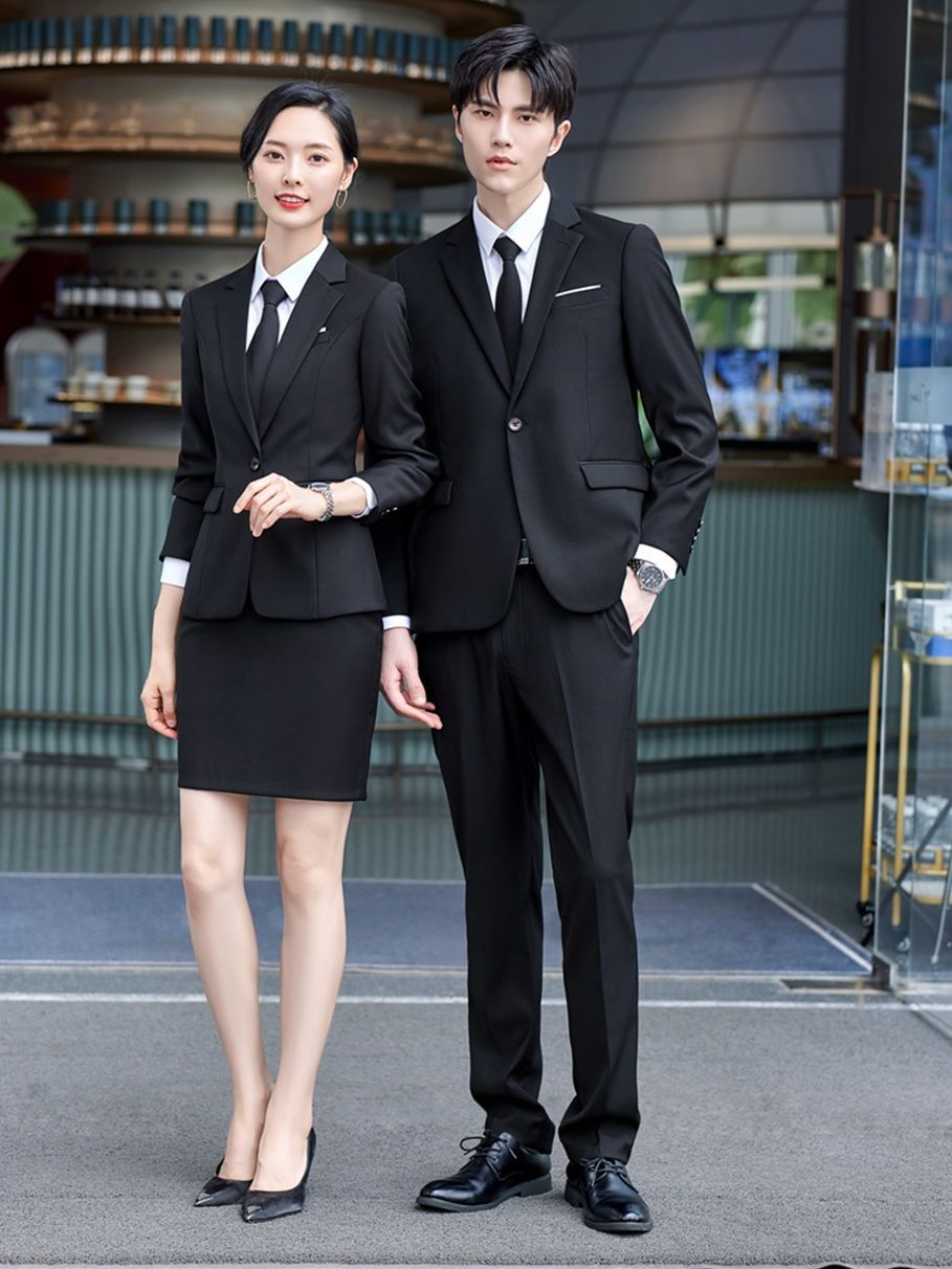 Demi-season black classic professional set for hotel