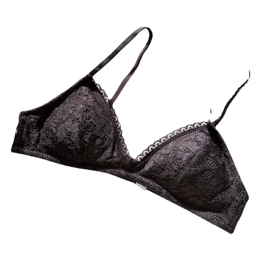 Кружевная треугольная чашка Pure Desire во французском стиле, нижнее белье для девочек на маленькой груди, Женский студенческий летний тонкий бюстгальтер без оправы