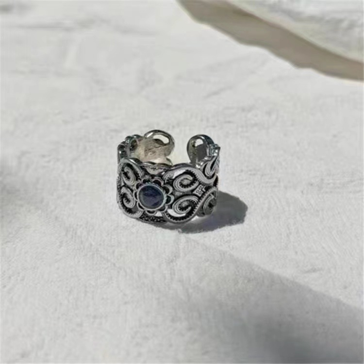 Vintage chinese totem ring voor dames brede designer ring_voghion.com