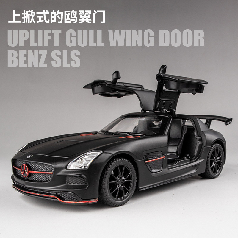 1:32 Alloy Mercedes-Benz Sls Amg Sports Car Model Pull-Back Sound and Light Computer Desktop Decoration Racing Car Clothing Decoration