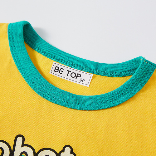  Summer Children's Short Sleeve T-Shirt with Cartoon Print Pattern for Boys, Half Sleeve, Pure Cotton, Single Piece Drop Shipping for Boys