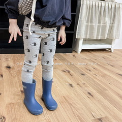 2024 Spring Children's Clothing New Arrival Girl's Spring Cardboard Print 9-inch Leggings Children's Pants 123098