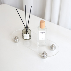 Japanese-inspired Instagram style Alex transparent electroplated color foot tray home aromatherapy perfume cosmetics display piece storage tray