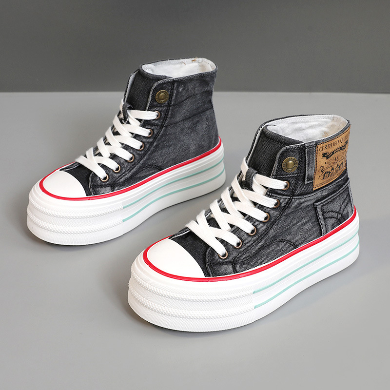 Br616 Neue Canvas-Schuhe für Damen, neuer Sommer-High-Top, atmungsaktiv, dicke Sohle, höhenverstärkend, vielseitig, strapazierfähig_voghion.com