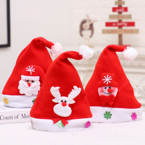 Christmas hat Christmas decorations for children and adults snowman old man deer red luminous antlers decoration dress