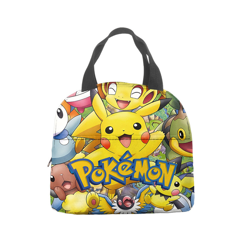 ランチバッグ ポケモン風 漫画柄 ハンドバッグ 学生用 ランチバッグ 保温バッグ アルミ箔弁当袋|undefined