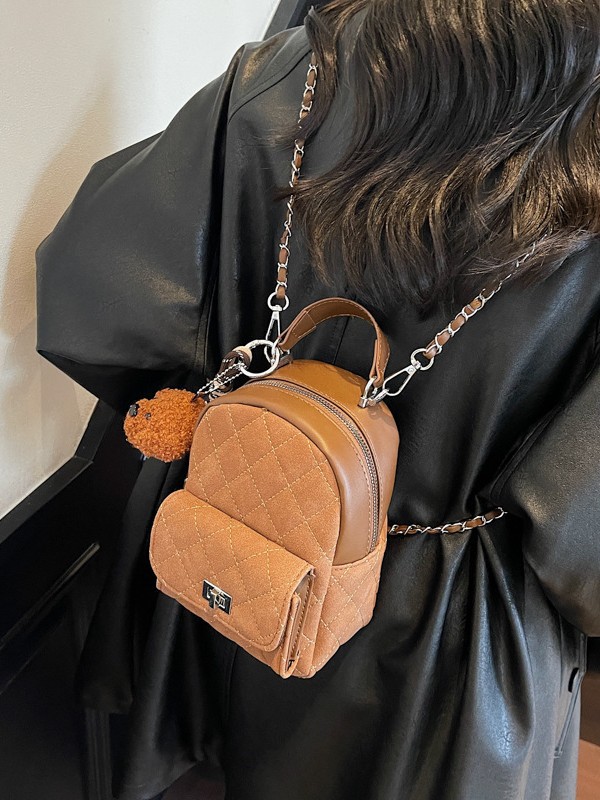 Bolsa de cadena de moda coreana, mochila para mujeres 2025, nueva mochila de moda pequeña, bolso simple para mujeres