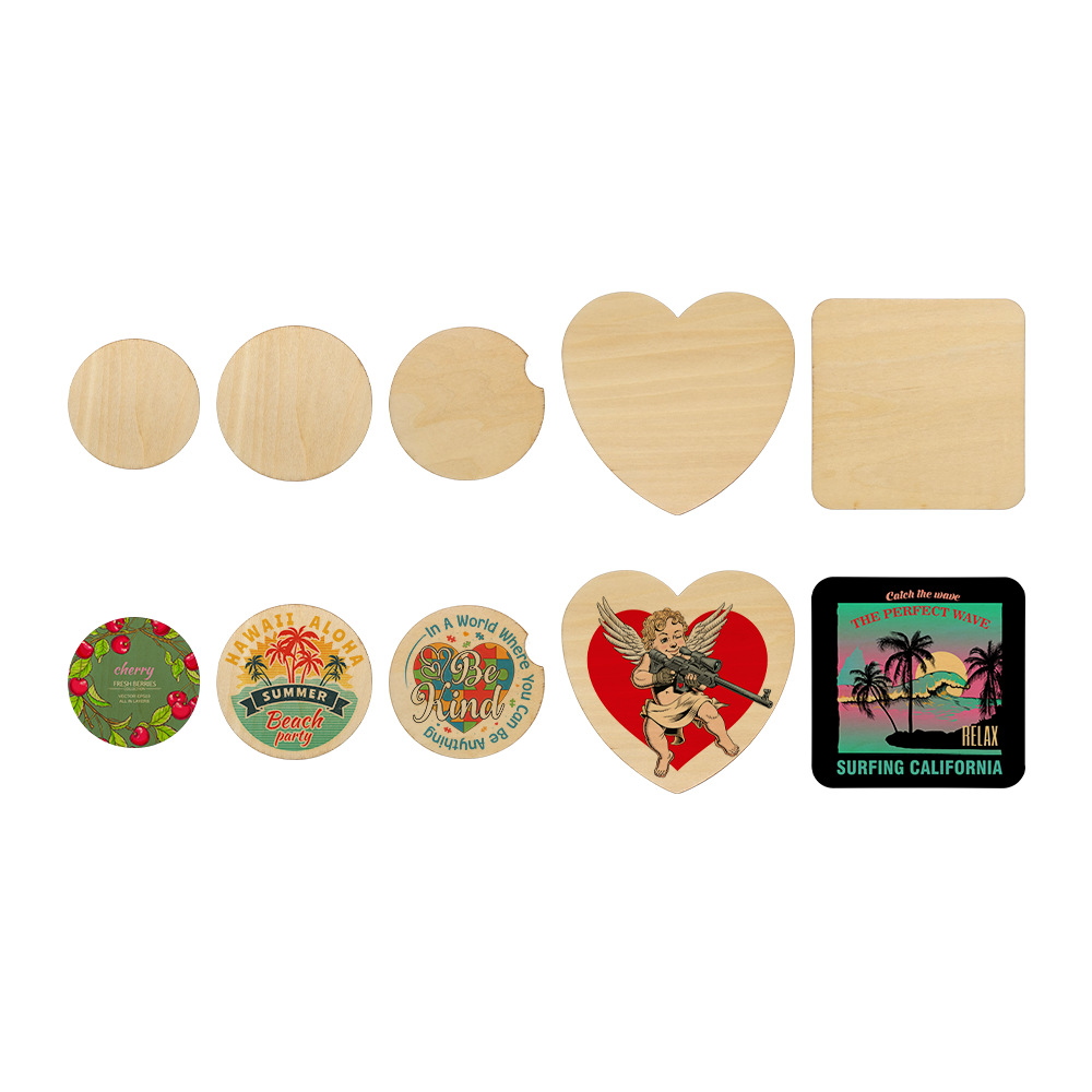 Venta directa de fábrica de sublimación en blanco contrachapado para coche posavasos antideslizantes y antiescaldado posavasos de té al por mayor