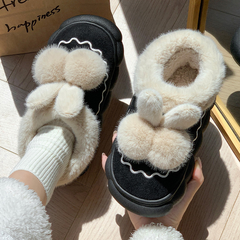 Zapatillas de algodón cálido para mujeres invierno 2024 nuevo otoño invierno antideslizante en el hogar zapatos de algodón de peluche para hombres