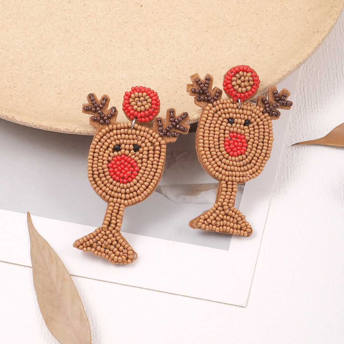 Cute Elk Seed Bead Christmas Women's Earrings 1 Pair display picture 3