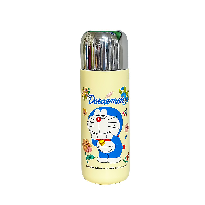 Doraemon 2024 nueva taza de agua de alta calidad de acero inoxidable taza de dibujos animados de estudiantes lindos taza de paja