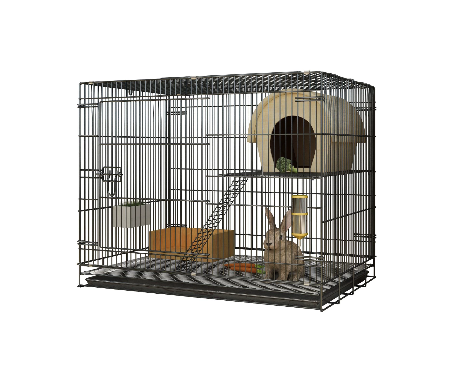 Foldable Double-Layer Rabbit Cage, Big Automatic, Multi-Size Options 50–85 cm