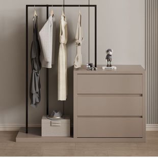 Modern Simple Solid Wood Dressing Table and Cupboard Integrated with Coat Rack Storage Cabinet Multi-Functional Corner Dressing Table Desk