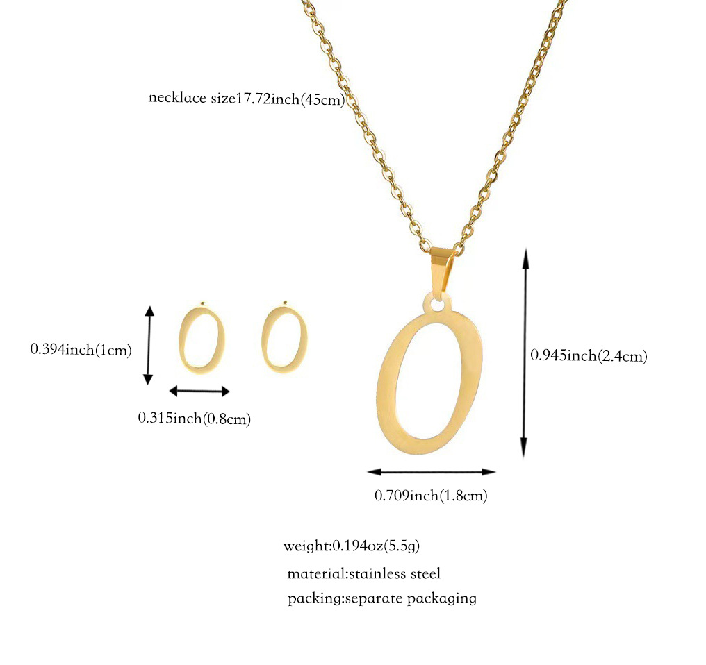 Joyería de titanio, colgante y pendientes unisex, letras inglesas, resistentes al desgaste