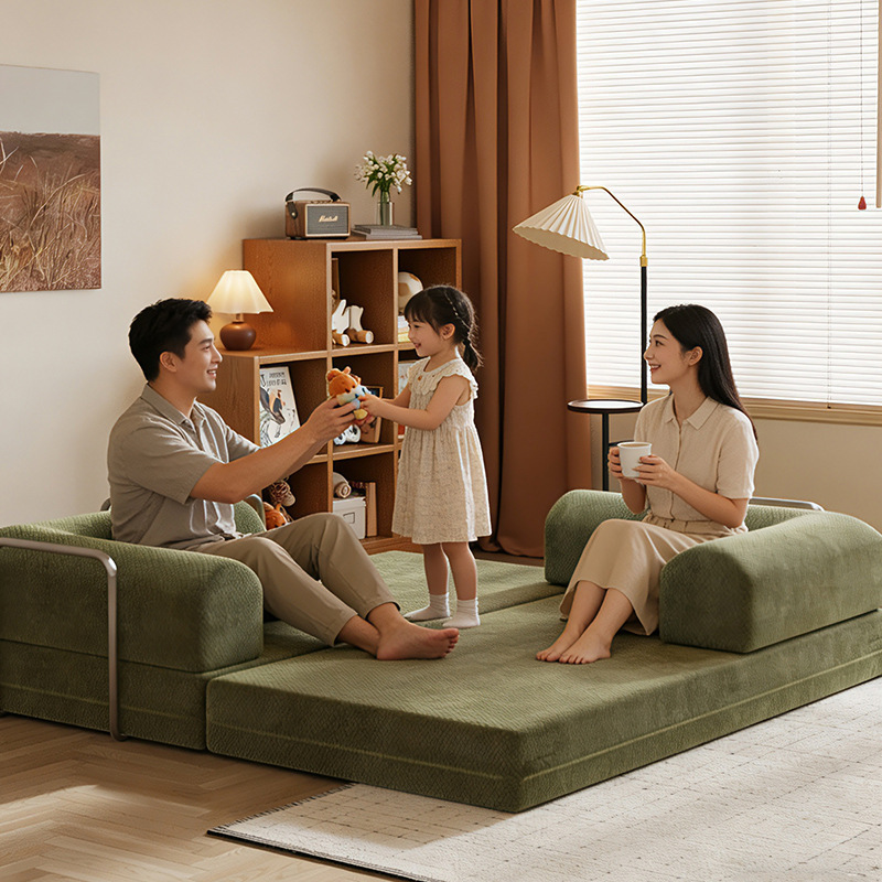 Vacuum Compressed Sofa for Living Room, Foldable Dual-Purpose Small Apartment Modular Sofa Bed, Removable and Washable Lazy Leisure Tatami