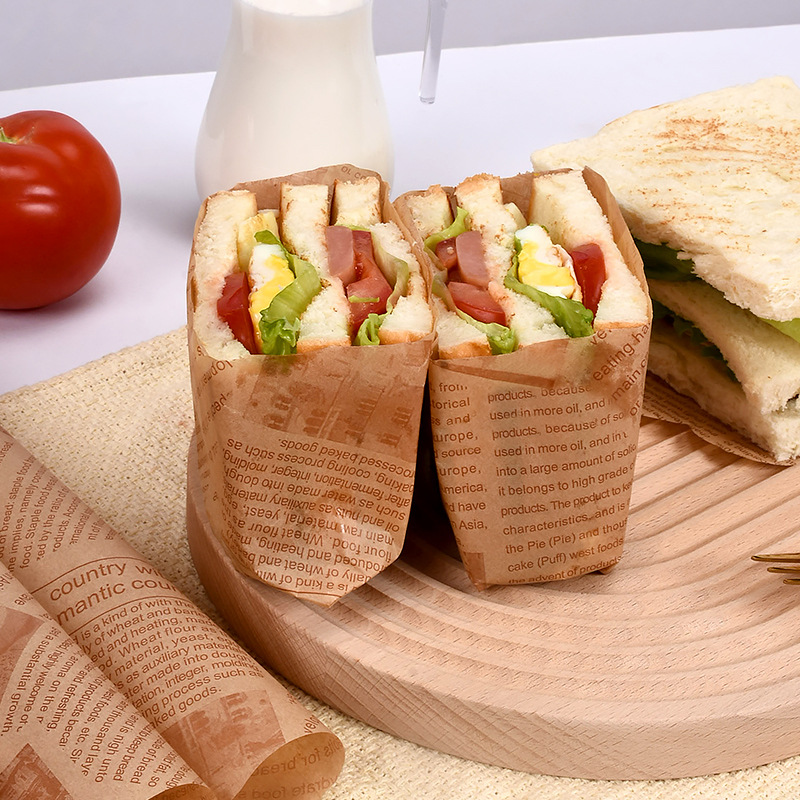 Papel sándwich de embalaje de papel de hamburguesa a prueba de aceite papel de bandeja a prueba de aceite de calidad alimentaria pan para hornear placa estera papel de almohadilla de pizza