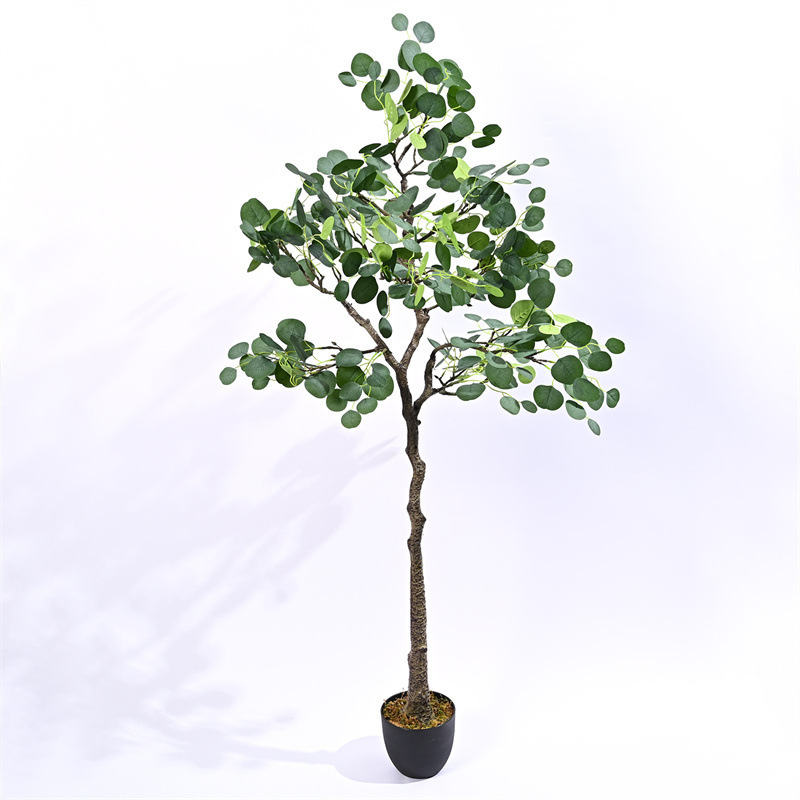 Nordic eucalyptus leaf money leaf tree bonsai artificial plant ins floor green plant decoration fake flower living room decoration Nordic eucalyptus leaf money leaf tree bonsai artificial plant ins floor green plant decoration fake flower living room decoration