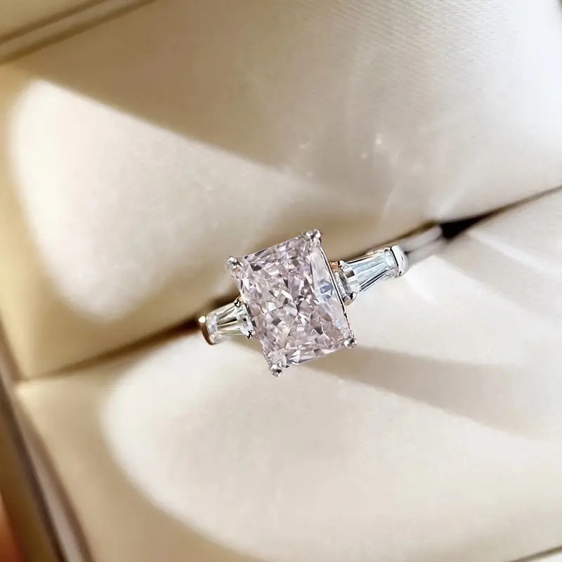 Pink Diamond Zircon Ring Sweet Romantic Bride Wedding Ring_voghion.com