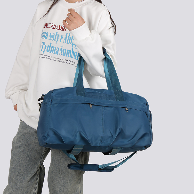Large-Capacity Portable Travel Bag for Short-Distance Hiking and Sports, with Separate Wet and Dry Compartments, Independent Shoe Pocket, and Single-Shoulder Crossbody Bag