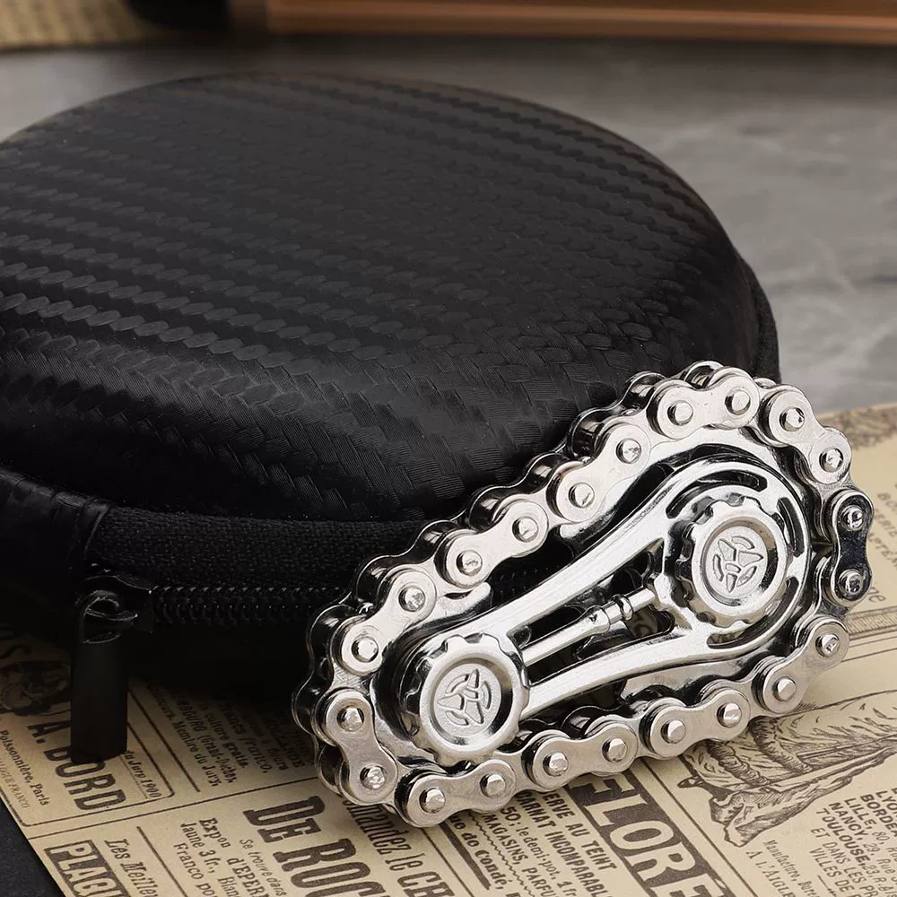 Spinning top for finger, mechanical bike cassette for adults, toy, pen, arm jewelry, chain with gears, anti-stress