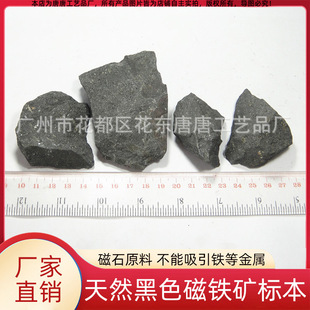 Natural Black Magnetite Teaching Magnetite Raw Material Fragment Wholesale Ore Decoration Teaching Mineral Rock Specimen