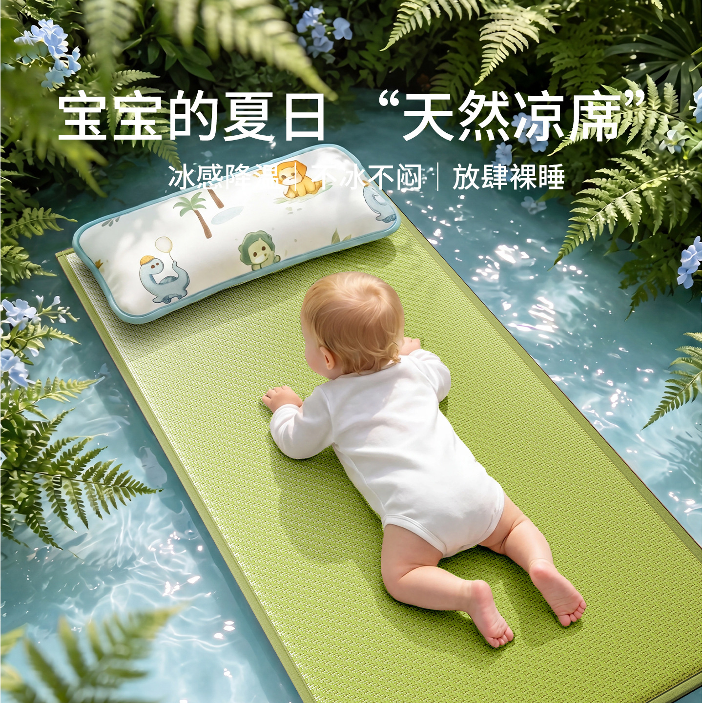Mat para bebés, estera para niños, estera para siesta para jardín de infantes, estera especial para bebés, estera de caña transpirable, colchón frío de verano