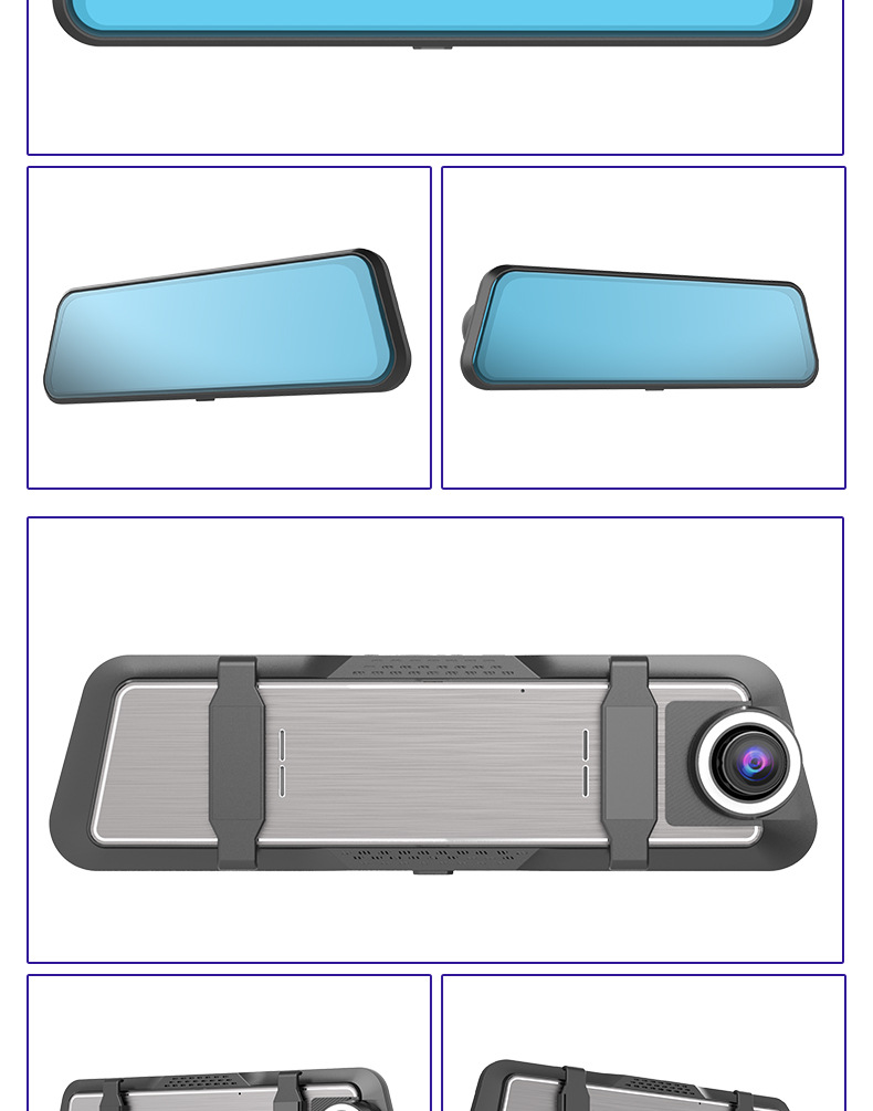 W 10inch Car Distance Display Driving Recorder 4K Hd 360 ° Panoramic Adas/Bsd Mobile Phone-Connected Reversing Camera