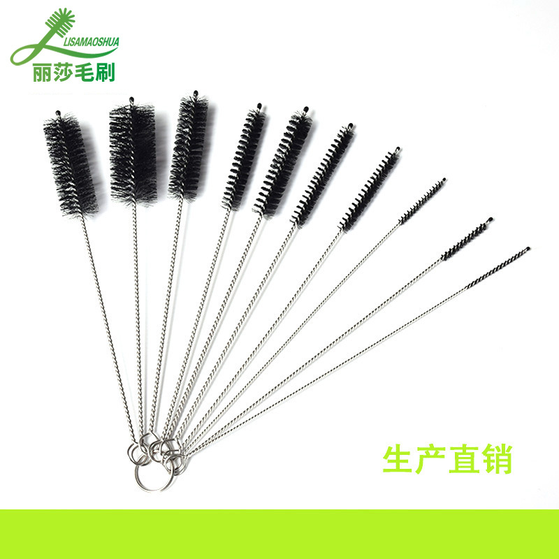 Equipo de tatuaje cepillo de acero inoxidable cepillo de limpieza de nylon pluma de aerosol pistola cepillo de diez piezas traje de cepillo de paja