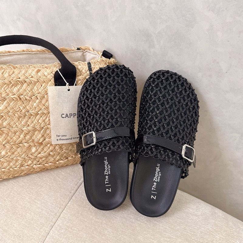 Thick-Soled Mesh Birkenstock-Style Half-Slippers, Fashionable Women's Model, 2026 Summer New Style, Soft-Soled, High-End Slip-On Sandals Thick-Soled Mesh Birkenstock-Style Half-Slippers, Fashionable Women's Model, 2026 Summer New Style, Soft-Soled, High-End Slip-On Sandals
