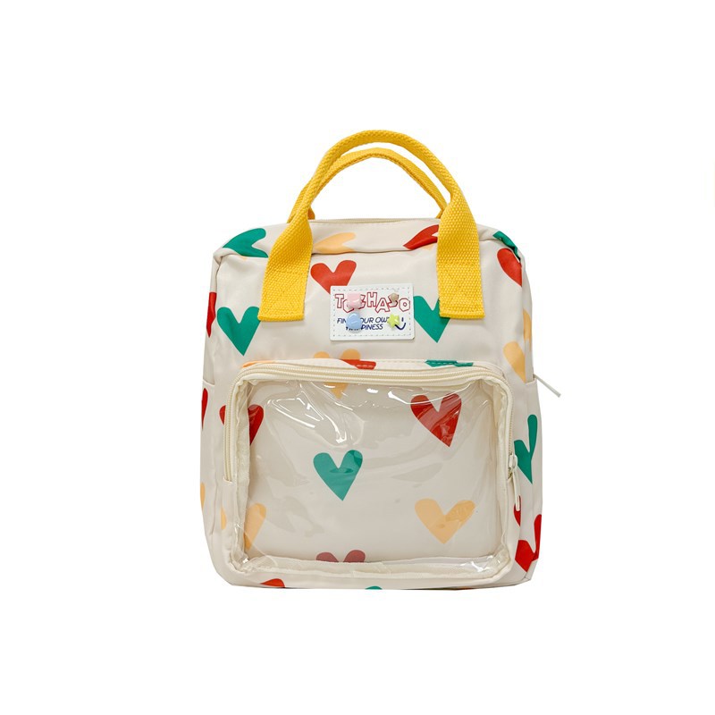 Mochila escolar para bebé de jardín de infantes dulce amor estilo occidental ventana pequeña transparente mochila para niños y niñas mochila para niños nueva