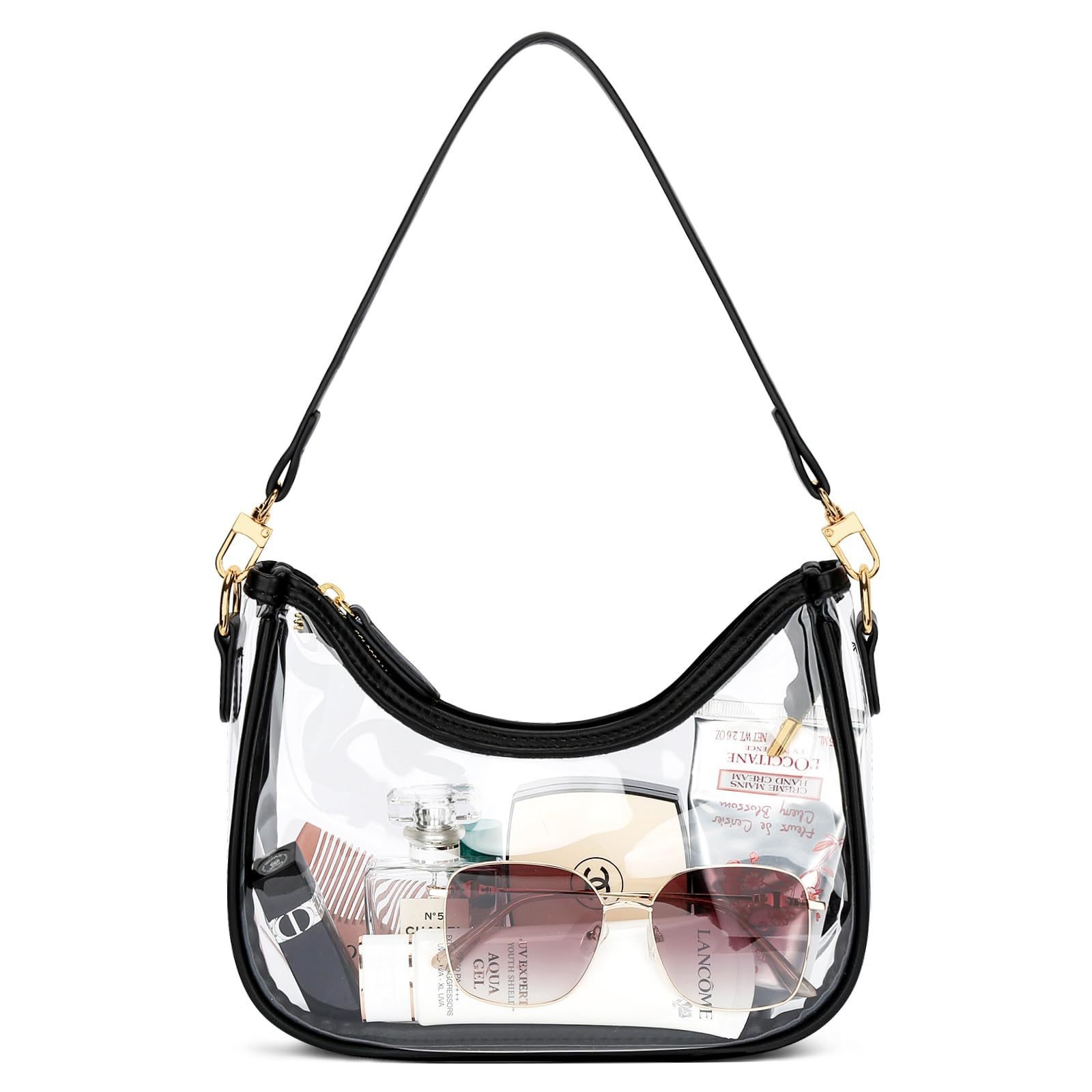 In-Stock Cross-Border Transparent Jelly Bag, New Crescent-Shaped Pvc Underarm Bag, Stylish Candy-Colored Women's Baguette Crossbody Bag