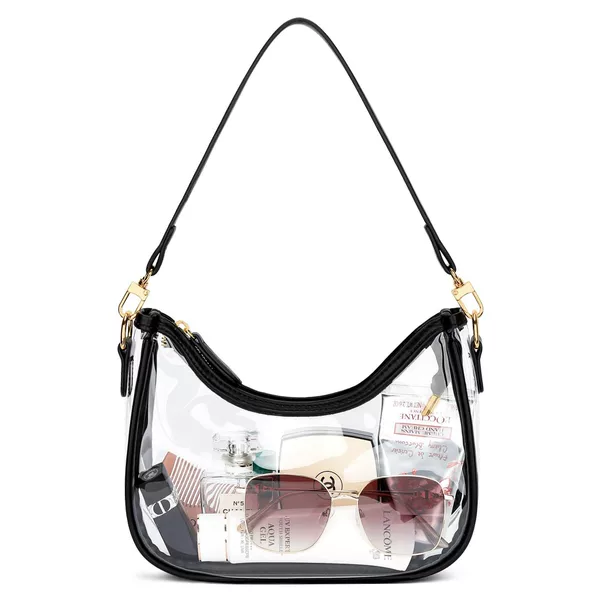 In-Stock Cross-Border Transparent Jelly Bag, New Crescent-Shaped Pvc Underarm Bag, Stylish Candy-Colored Women's Baguette Crossbody Bag