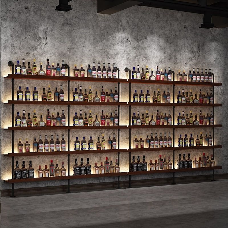 酒架落地式酒柜多功能置物架壁挂式酒吧红酒餐厅吧台全套酒水墙上