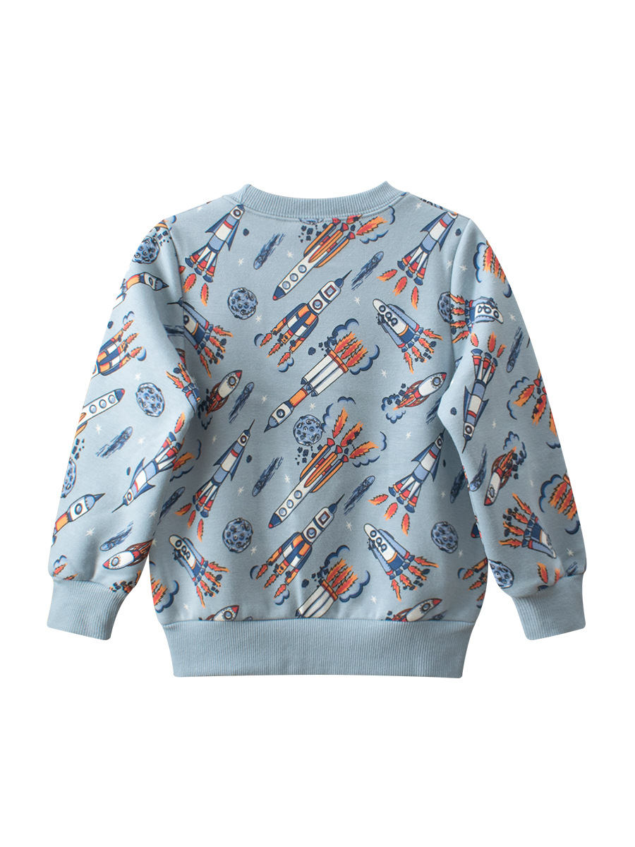 27 niños estilo coreano ropa para niños Otoño e Invierno suéter de los hombres forrado de lana de dibujos animados ropa de bebé suministro en vivo entrega de una pieza