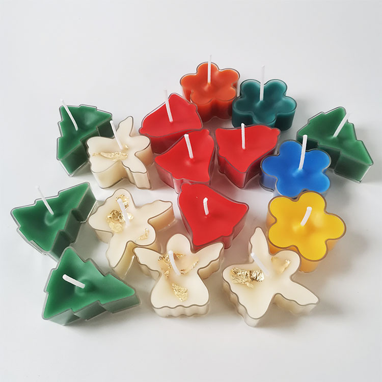 Transfronterizo material de la vela bricolaje árbol de Navidad pequeña vela Ángel caja de plástico ignífugo cera caja acrílico té cera Shell