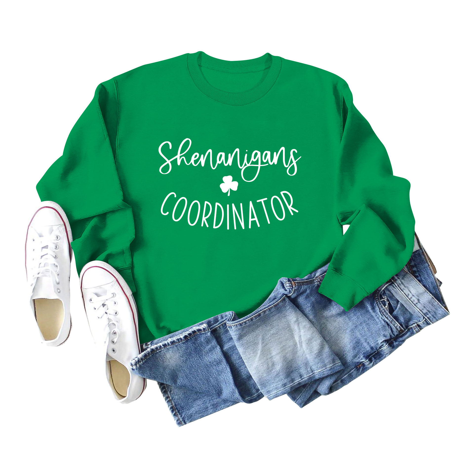 420g Weight Long Sleeve Sleeve Length Pullovers Placket Type Regular Sleeve Sleeve Type Cotton Fabric Type Regular Top Length Hoodie Tops Type Daily Occasion Round Neck Neckline Loose Fit Type St. Patrick Festival Shamrock, Letter Pattern Spring, Autumn Season Women's Gender Casual, Streetwear Style Women's Hoodies Long Sleeve Casual Streetwear Shamrock Letter 26