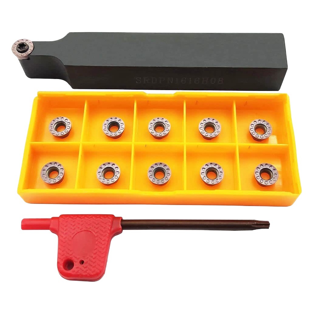 Cruzar la frontera 16mm 1 pieza SRDPN1616H08 + 11 piezas RPMT08T2MOE cuchilla de corte de fresado de carburo