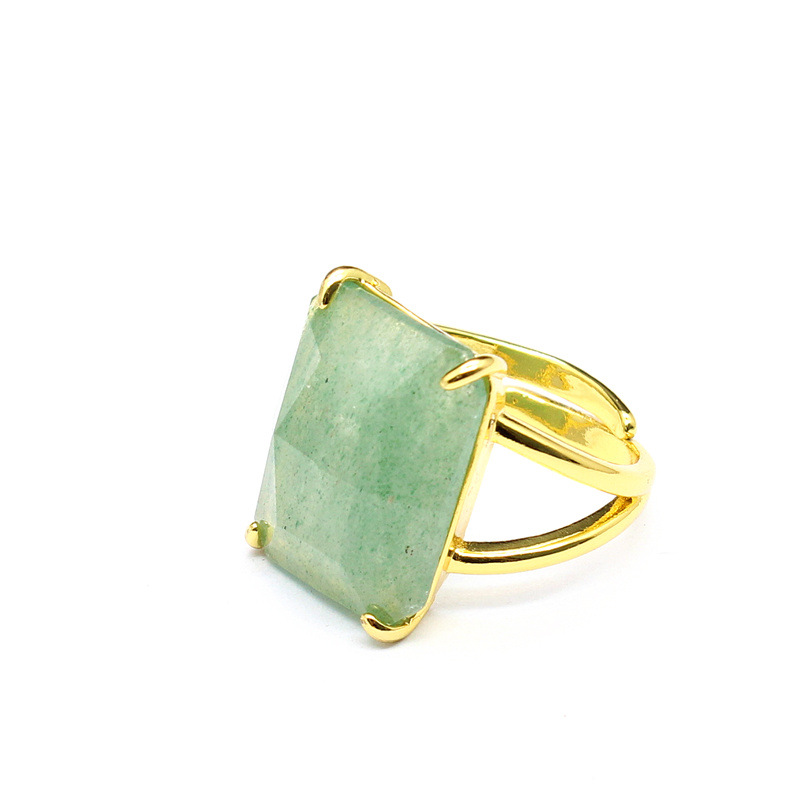 11g Weight Open Rings Classification Adjustable Ring Size 1 Piece Quantity Holiday, Daily Occasion natural stone Material Geometric Pattern Unisex Gender Simple Style, Classic Style Style Simple Style Classic Style Geometric Natural Stone Open Rings In Bulk 5