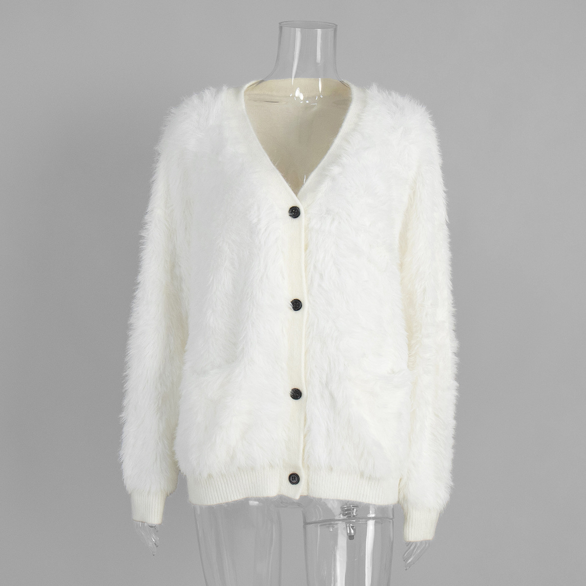 Transfronterizo de agua jersey cardigan mujeres Europa y los Estados Unidos 2025 otoño invierno perezoso jersey de punto suéter cálido cardigan