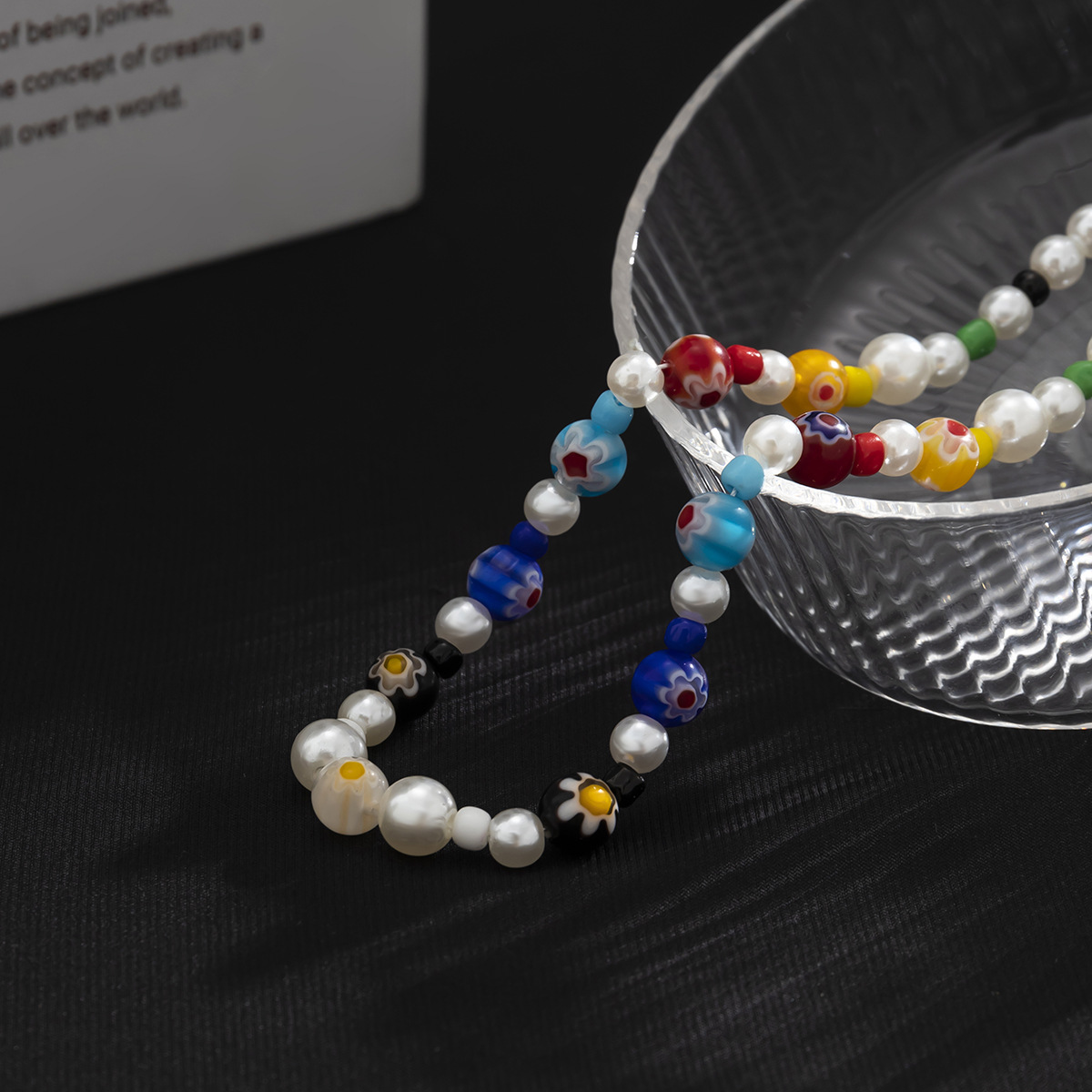 Geometric Pattern Simple Style Geometric Imitation Pearl Glass Beaded Unisex Necklace
