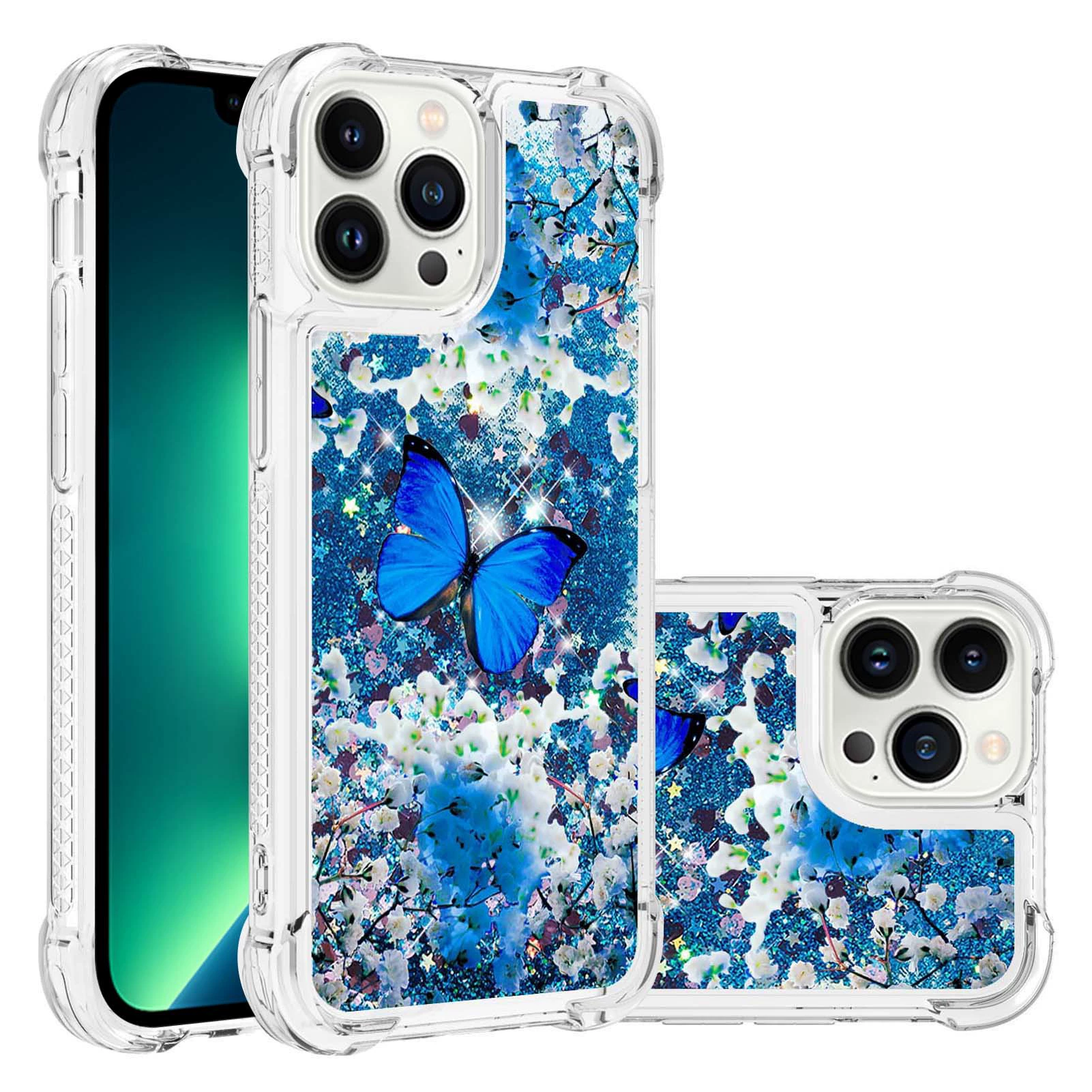 Картина на чехле для телефона (совместим с iPhone/Google/Xiaomi), блестящая жидкость, ударопрочные углы