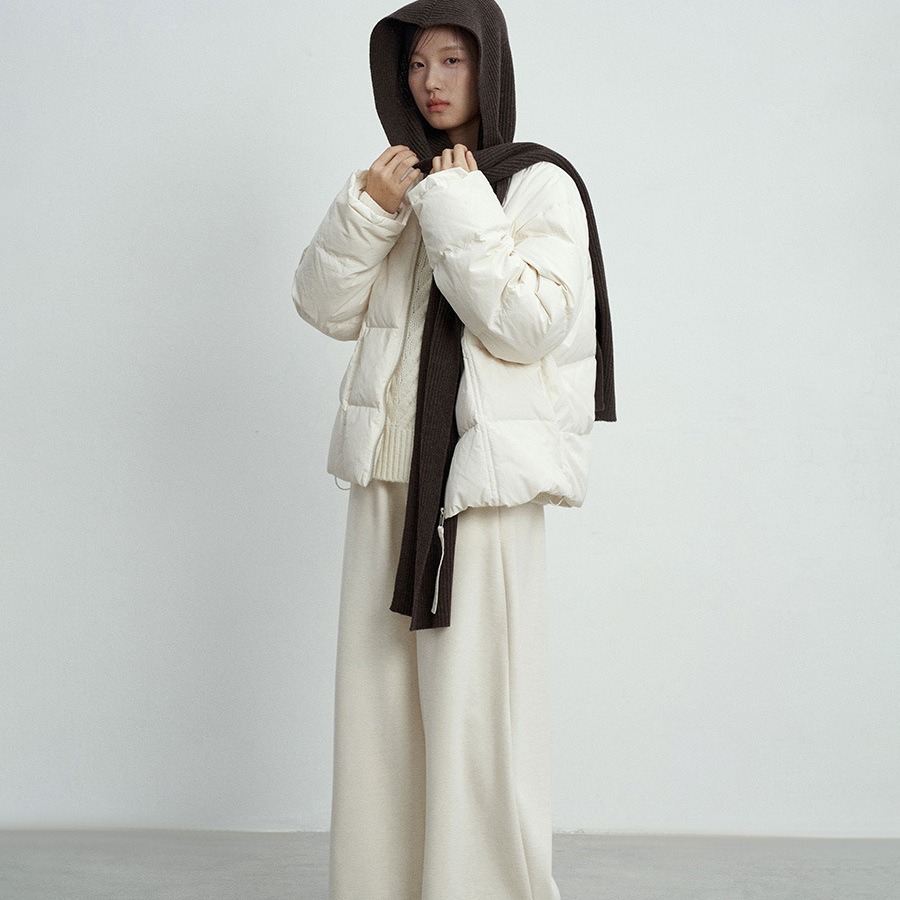 Love and Nancy Thirteen Lines Straight-Leg Pants Korean Style Solid Color Elastic Waist Easiest for Match Straight-Leg Glutinous Rice Casual Pants Women 41316