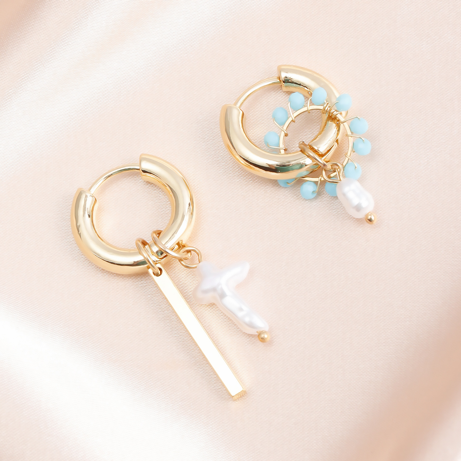 10g Weight Alloy Ear Needle Material Earrings Classification 1 Pair Quantity Holiday, Daily Occasion Alloy Material Geometric, Cross Pattern Women's Gender Plating Design Casual, Simple Style Style 1 Pair Casual Simple Style Geometric Cross Plating Alloy Earrings 21