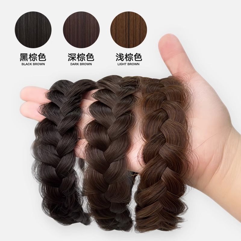 Espina de pescado trenza peluca banda de pelo integrado hembra red rojo giro trenza tocado verano Nueva horquilla aumento cráneo Volumen de pelo superior