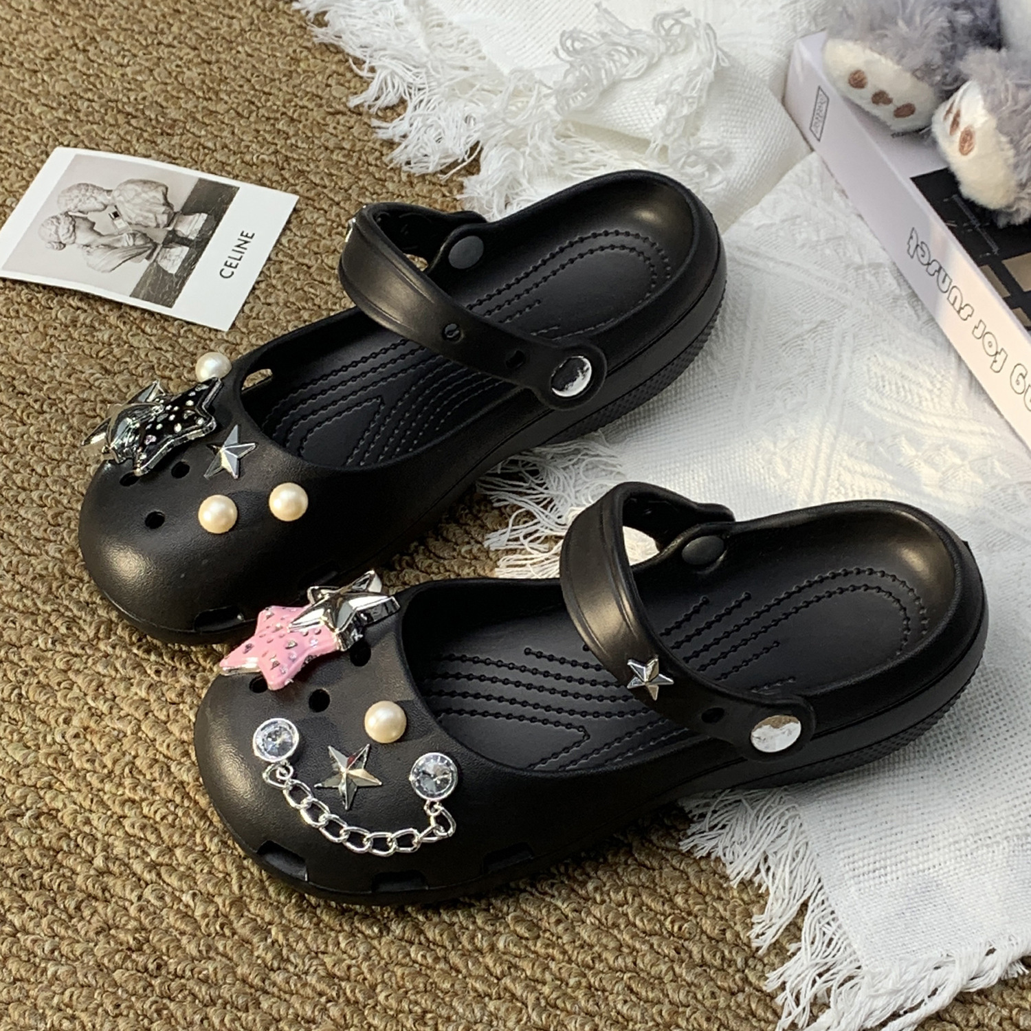 Summer Crocs-style slippers